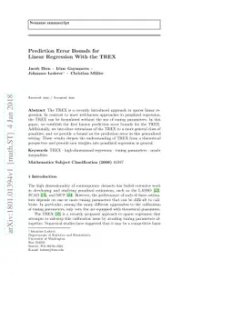 Prediction Error Bounds for Linear Regression With the TREX