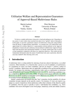 Utilitarian Welfare and Representation Guarantees of Approval-Based
  Multiwinner Rules