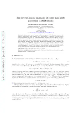 Empirical Bayes analysis of spike and slab posterior distributions