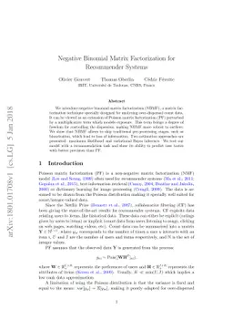Negative Binomial Matrix Factorization for Recommender Systems