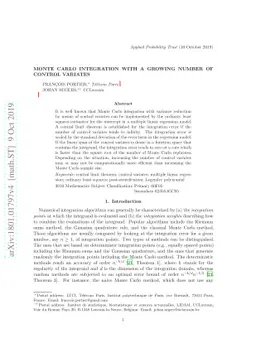 Monte Carlo integration with a growing number of control variates