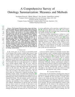 A Comprehensive Survey of Ontology Summarization: Measures and Methods