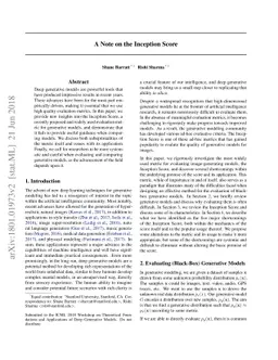 A Note on the Inception Score