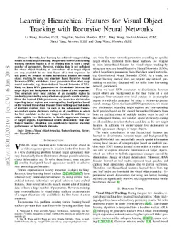 Learning Hierarchical Features for Visual Object Tracking with Recursive
  Neural Networks