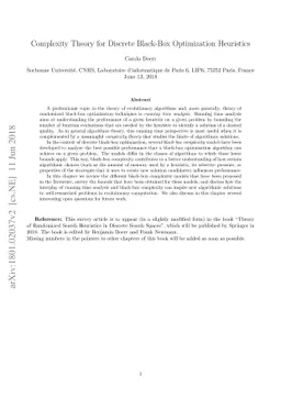 Complexity Theory for Discrete Black-Box Optimization Heuristics