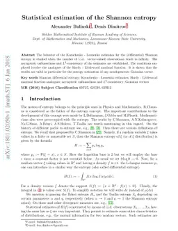 Statistical estimation of the Shannon entropy