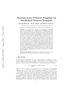 Bayesian Lasso Posterior Sampling via Parallelized Measure Transport