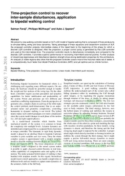 Time-projection control to recover inter-sample disturbances,
  application to bipedal walking control