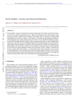 Facial Attributes: Accuracy and Adversarial Robustness
