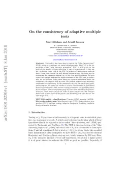 On the consistency of adaptive multiple tests