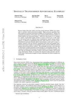 Spatially Transformed Adversarial Examples