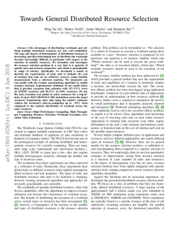 Towards General Distributed Resource Selection