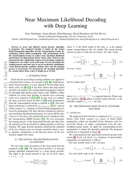 Near Maximum Likelihood Decoding with Deep Learning