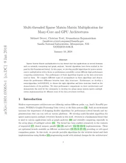 Multi-threaded Sparse Matrix-Matrix Multiplication for Many-Core and GPU
  Architectures