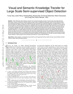 Visual and Semantic Knowledge Transfer for Large Scale Semi-supervised
  Object Detection