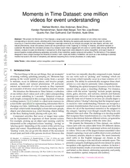 Moments in Time Dataset: one million videos for event understanding