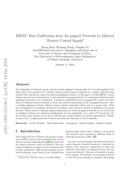 IREXF: Data Exfiltration from Air-gapped Networks by Infrared Remote
  Control Signals