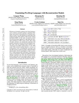 Translating Pro-Drop Languages with Reconstruction Models