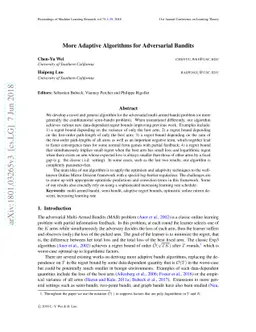 More Adaptive Algorithms for Adversarial Bandits