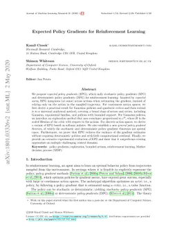 Expected Policy Gradients for Reinforcement Learning