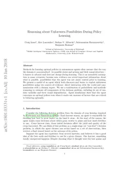 Reasoning about Unforeseen Possibilities During Policy Learning