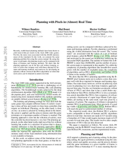 Planning with Pixels in (Almost) Real Time