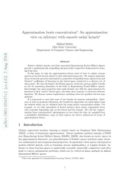 Approximation beats concentration? An approximation view on inference
  with smooth radial kernels