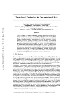 Topic-based Evaluation for Conversational Bots