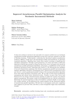 Improved asynchronous parallel optimization analysis for stochastic
  incremental methods
