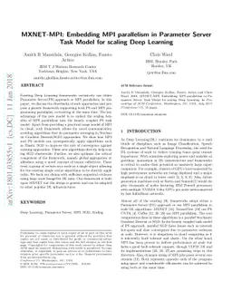MXNET-MPI: Embedding MPI parallelism in Parameter Server Task Model for
  scaling Deep Learning