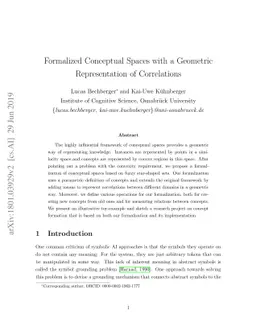 Formalized Conceptual Spaces with a Geometric Representation of
  Correlations