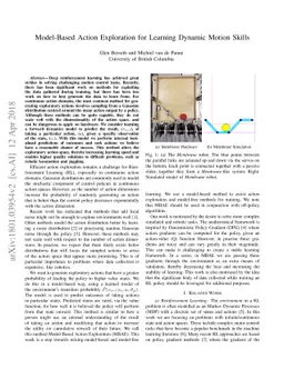 Model-Based Action Exploration for Learning Dynamic Motion Skills