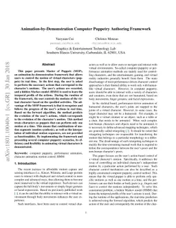 Animation-by-Demonstration Computer Puppetry Authoring Framework