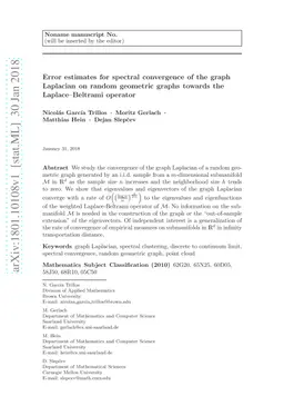 Error estimates for spectral convergence of the graph Laplacian on
  random geometric graphs towards the Laplace--Beltrami operator