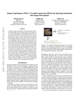 Image Captioning at Will: A Versatile Scheme for Effectively Injecting
  Sentiments into Image Descriptions