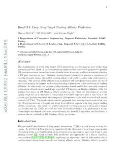 DeepDTA: Deep Drug-Target Binding Affinity Prediction