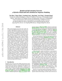 Reinforced Self-Attention Network: a Hybrid of Hard and Soft Attention
  for Sequence Modeling