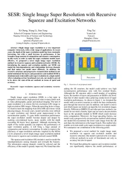 SESR: Single Image Super Resolution with Recursive Squeeze and
  Excitation Networks