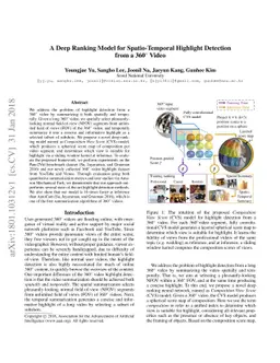 A Deep Ranking Model for Spatio-Temporal Highlight Detection from a 360
  Video