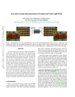 Fast and Accurate Reconstruction of Compressed Color Light Field