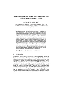 Synchronized Detection and Recovery of Steganographic Messages with
  Adversarial Learning