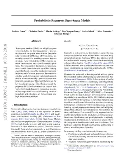 Probabilistic Recurrent State-Space Models