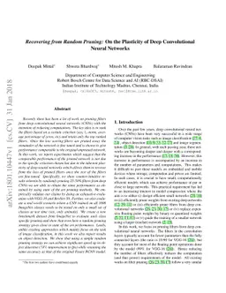 Recovering from Random Pruning: On the Plasticity of Deep Convolutional
  Neural Networks