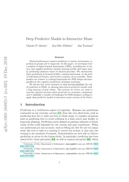 Deep Predictive Models in Interactive Music