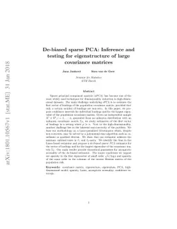 De-biased sparse PCA: Inference and testing for eigenstructure of large
  covariance matrices