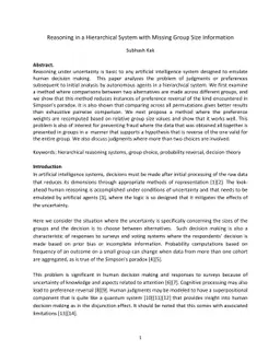 Reasoning in a Hierarchical System with Missing Group Size Information