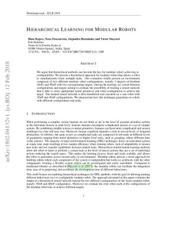 Hierarchical Learning for Modular Robots