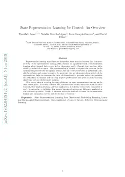 State Representation Learning for Control: An Overview