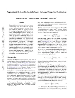 Augment and Reduce: Stochastic Inference for Large Categorical
  Distributions