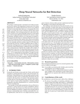 Deep Neural Networks for Bot Detection